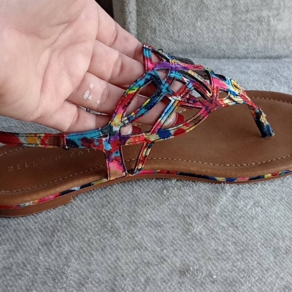 A) Kelly & Katie Vibrant Multicolor Sandals - Picture 8 of 8